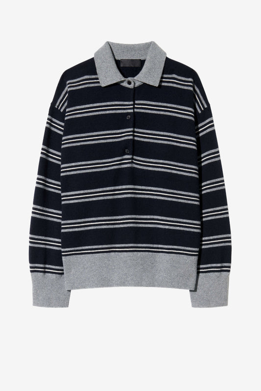 Galvez Sweater in Navy/Gray by Nili Lotan - Anita Hass