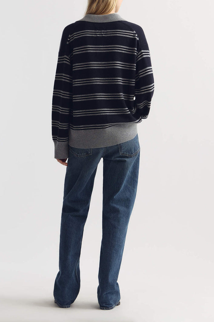 Jersey Galvez en azul marino/gris de Nili Lotan - Anita Hass
