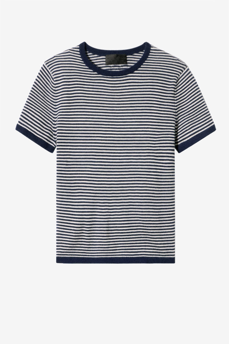 Linka Knit Shirt in Navy/Ivory by Nili Lotan - Anita Hass