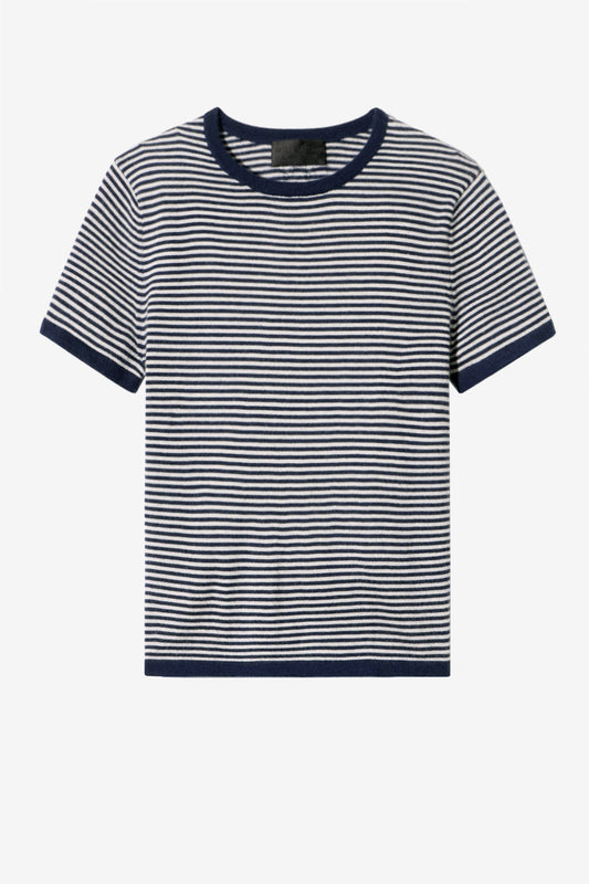Linka Knit Shirt in Navy/Ivory by Nili Lotan - Anita Hass