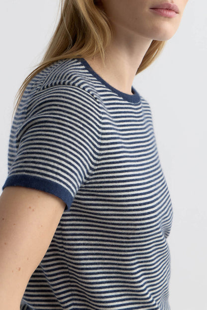 Linka Knit Shirt in Navy/Ivory by Nili Lotan - Anita Hass