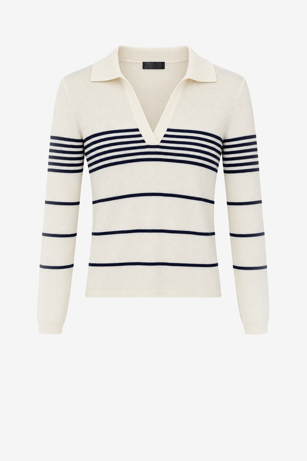 Jersey Lucille en color marfil/azul marino