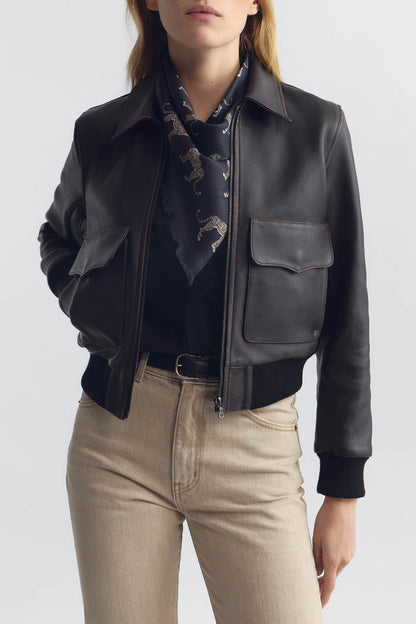 Seidentuch Cheetah in Washed Black Nili Lotan