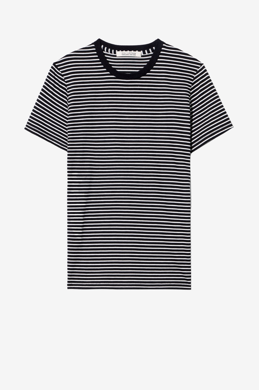 Lana T-Shirt in Black/Ivory by Nili Lotan - Anita Hass