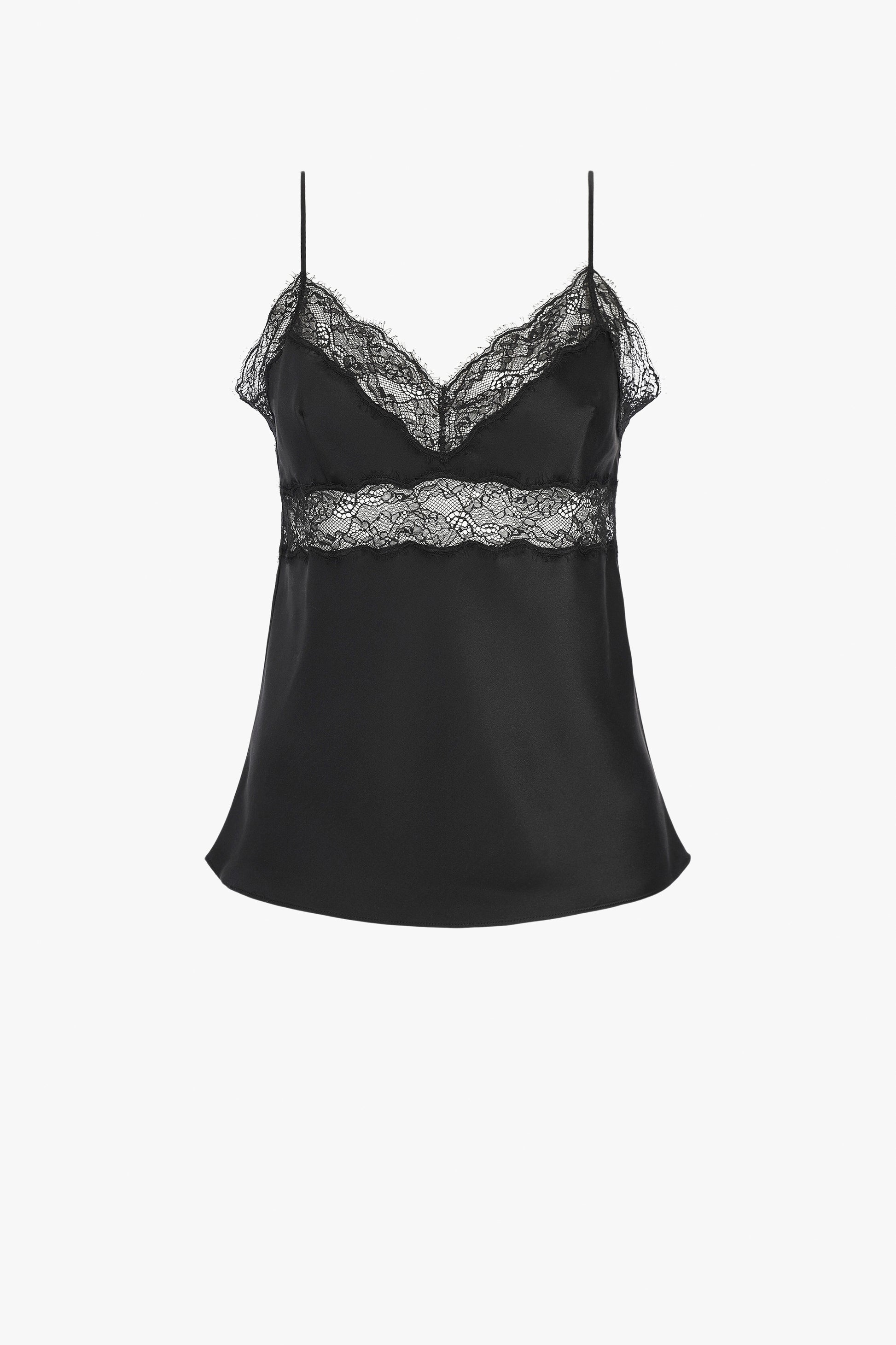 Top Felicie Lace Cami en noir - Nili Lotan - Anita Hass