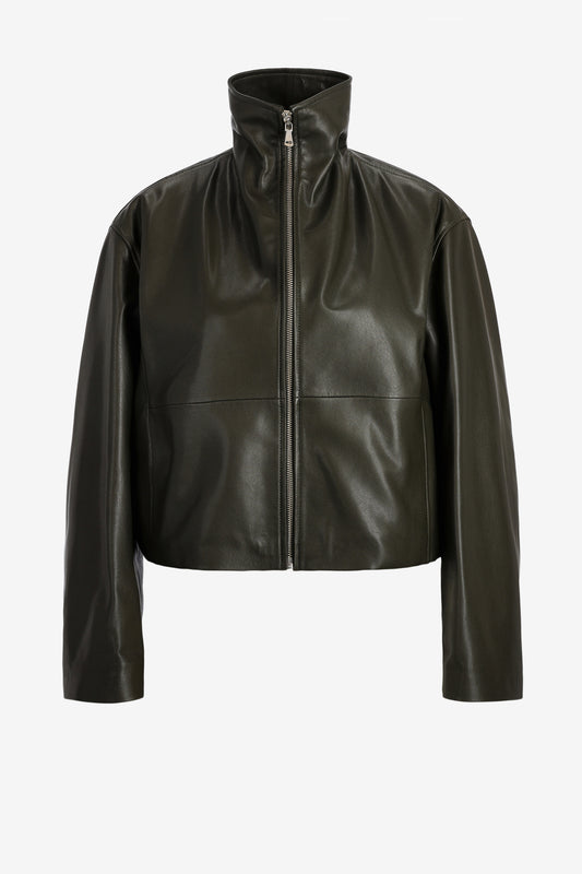 Etienne Leather Jacket in OliveNour Hammour - Anita Hass