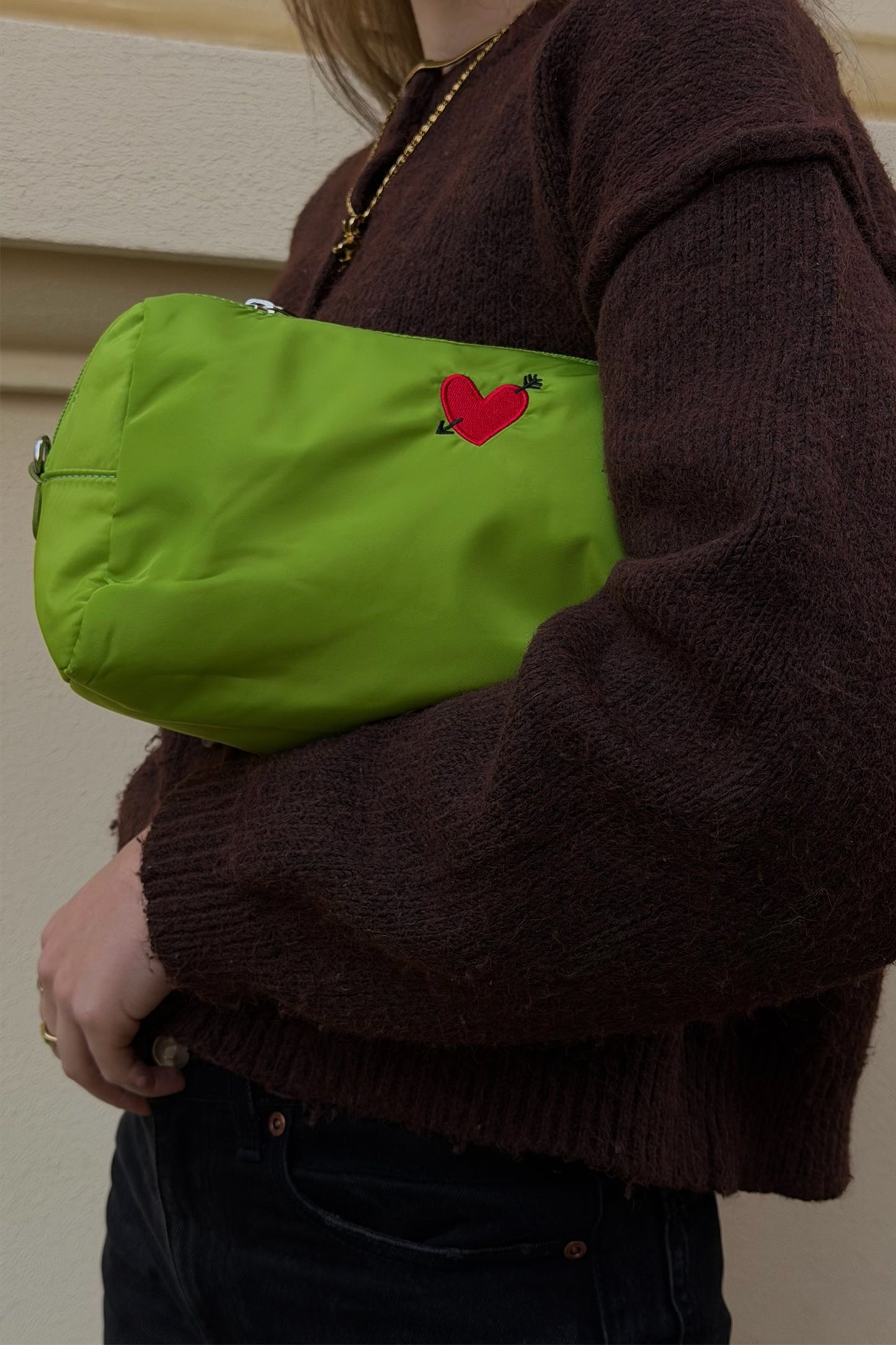 Taschen Set 'Heart' Large in Matcha NylonAnita Hass - Anita Hass