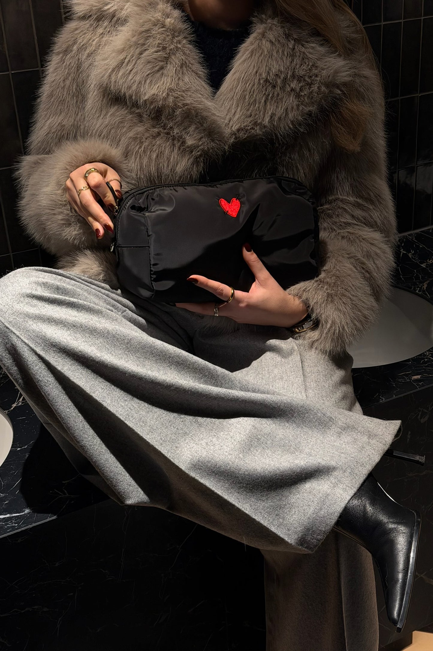 Taschen Set 'Heart' Large in Schwarz NylonAnita Hass - Anita Hass