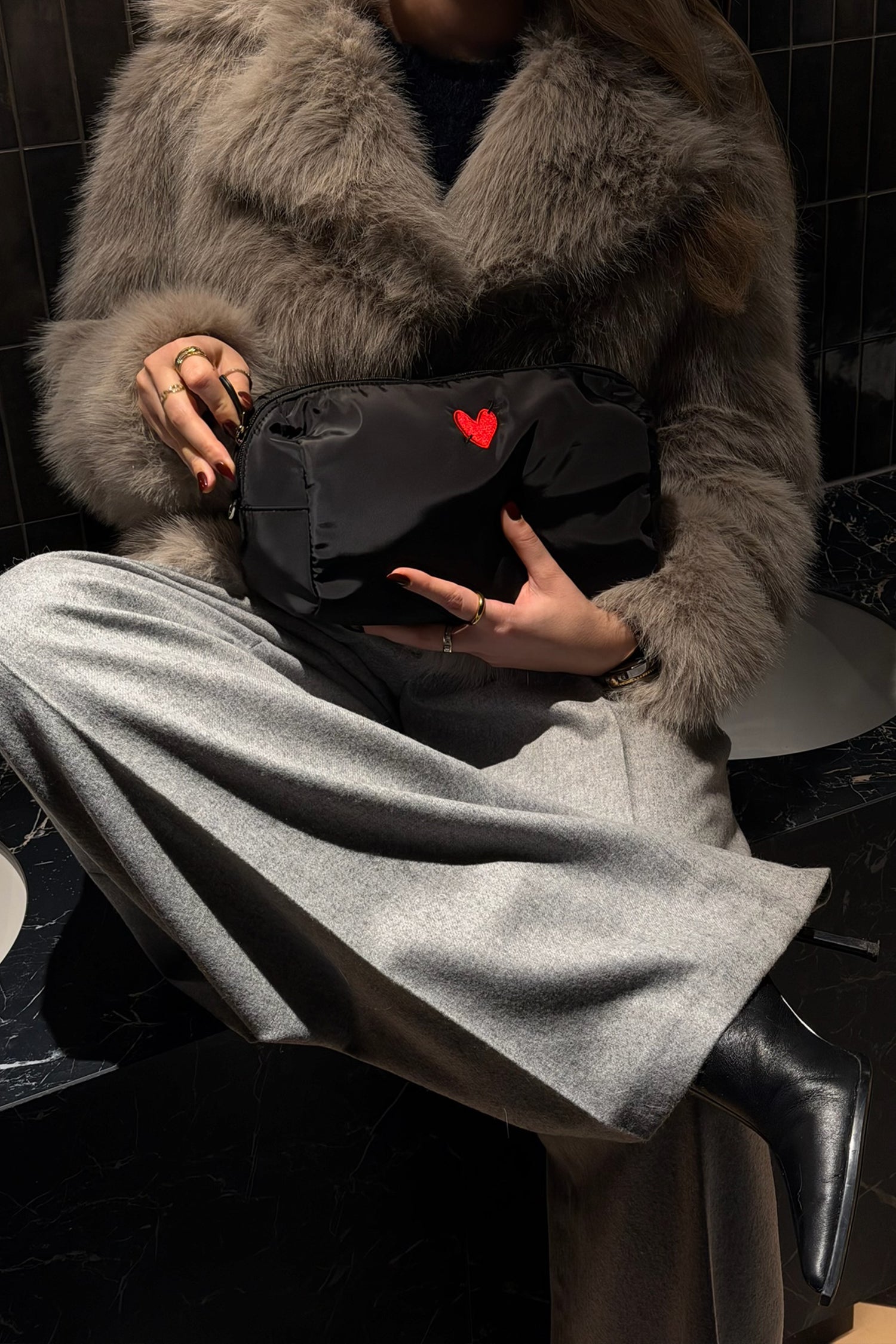 Taschen Set 'Heart' Large in Schwarz NylonAnita Hass - Anita Hass