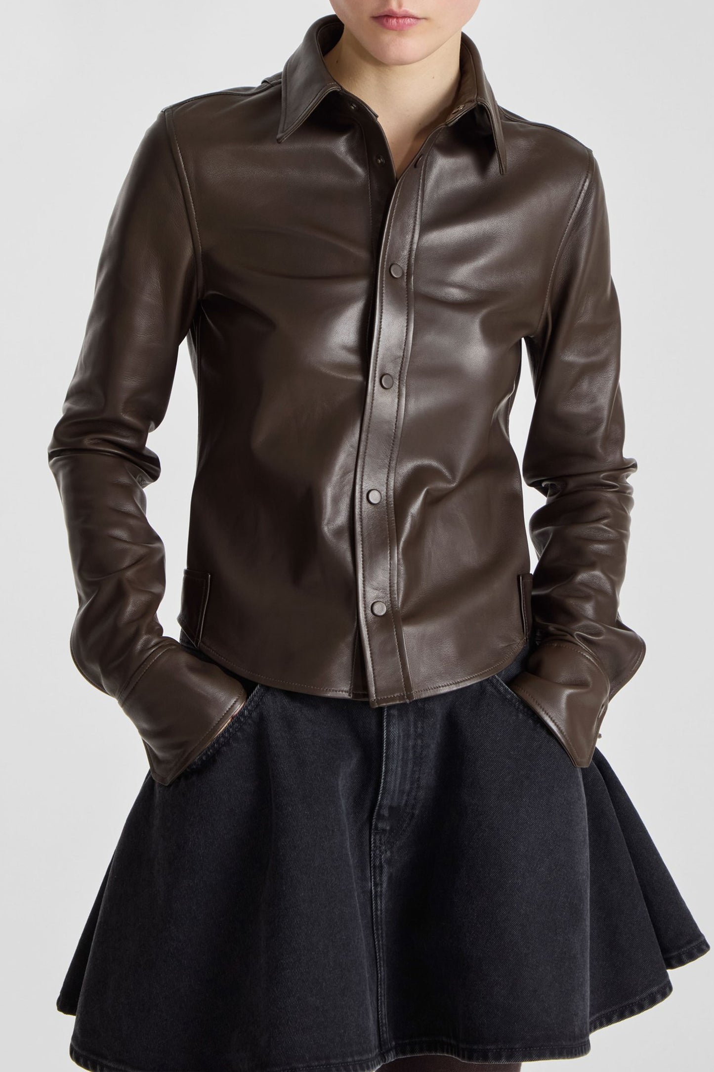 Lederbluse The Smooth in UmberPetar Petrov - Anita Hass