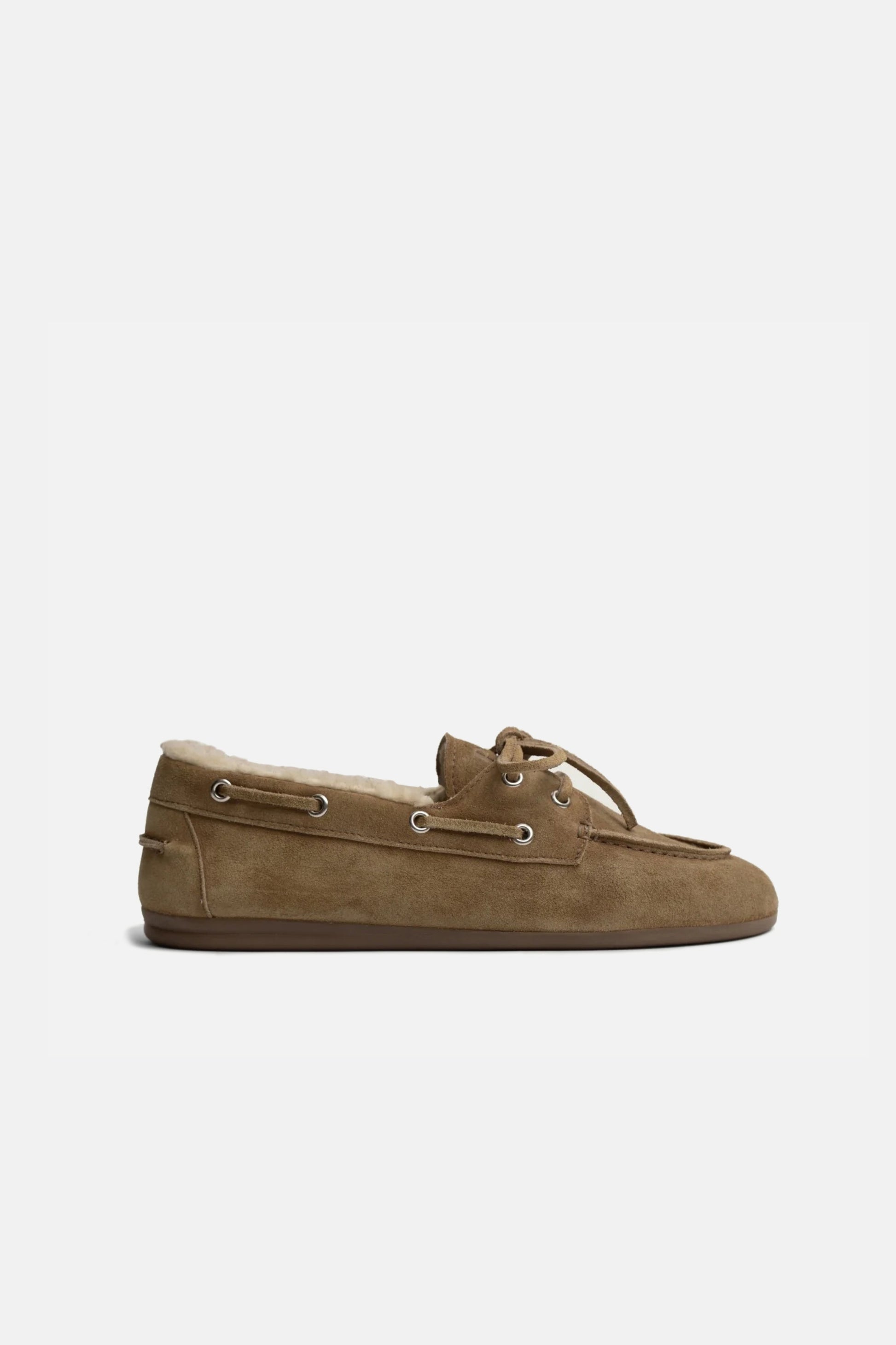 Loafer Boat Fur Brushed in Camel Posa