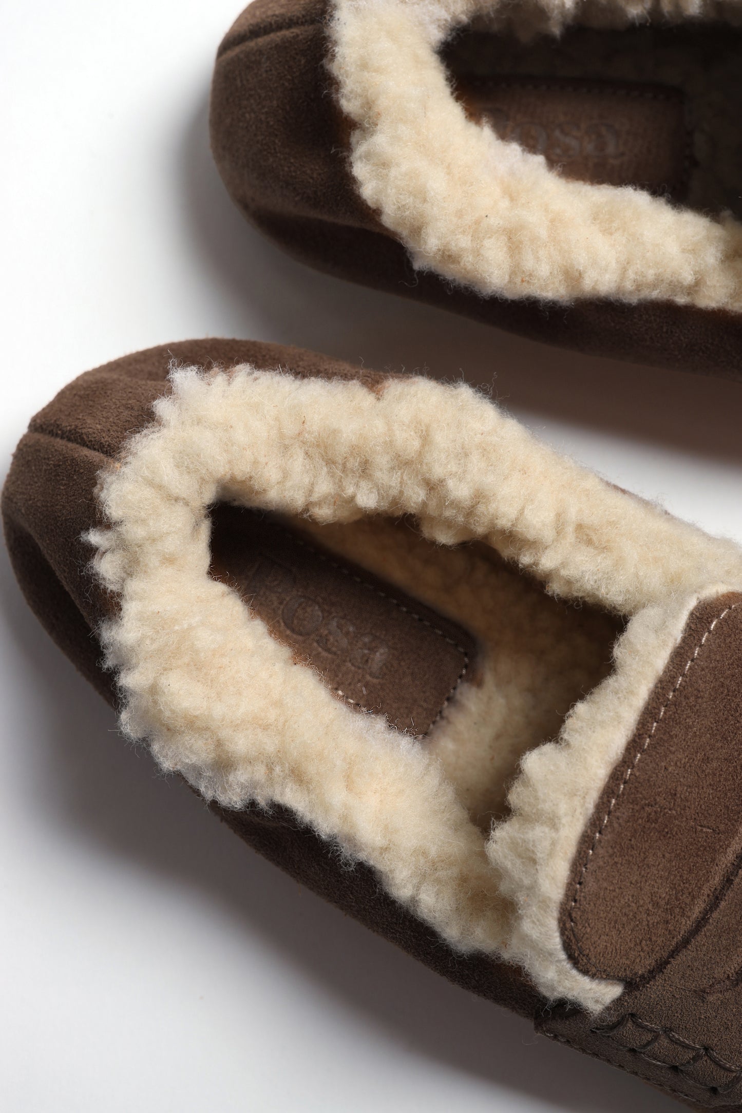 Loafer Penny Fur in Suede Dark Brown Posa