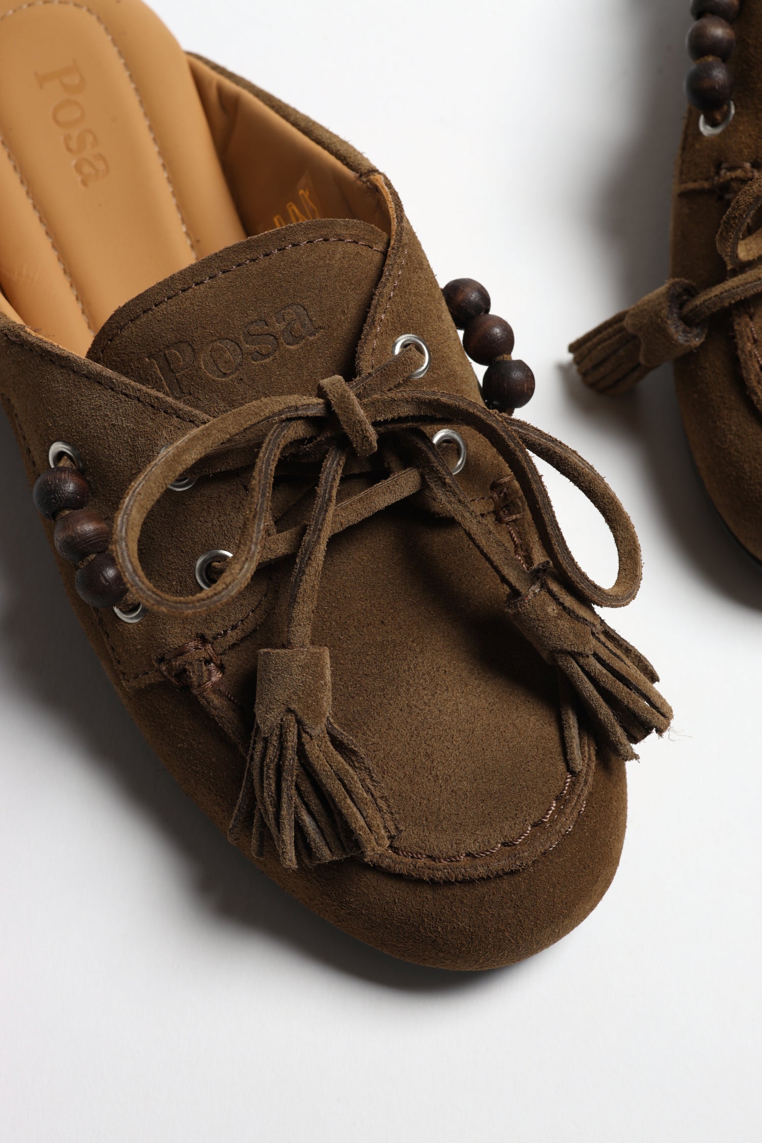 Mules Boat Beads in TabaccoPosa - Anita Hass