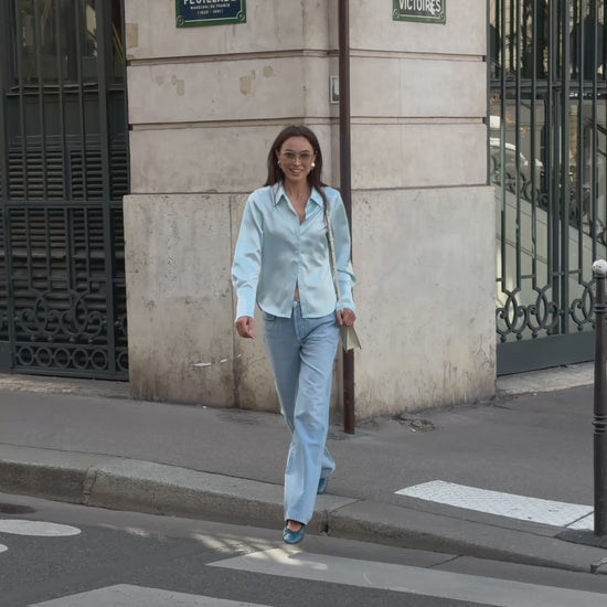 Bluse Hedi in Hellblau Ladneri