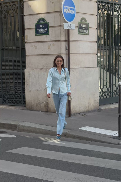 Bluse Hedi in Hellblau Ladneri