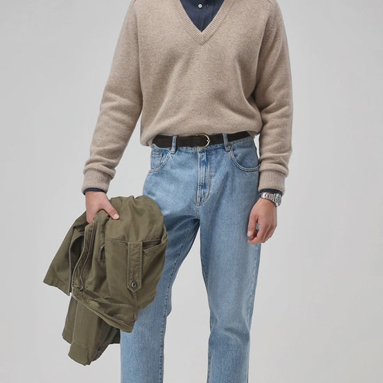 Pullover Joey in Taupe Melange Ladneri Men