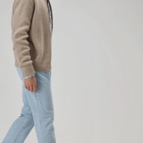 Cardigan Paulie in Taupe Melange Ladneri Men