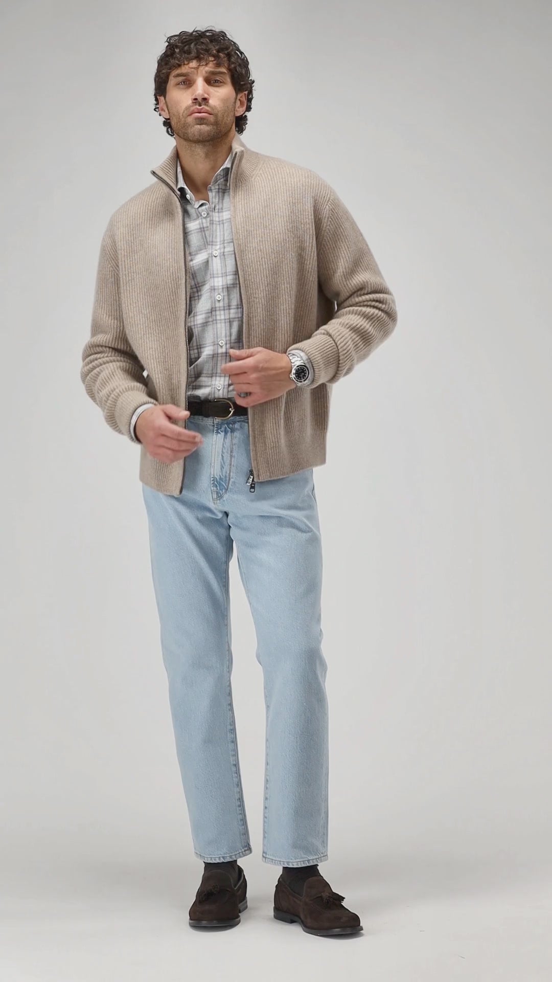 Hemd James in Grau Checked Ladneri Men