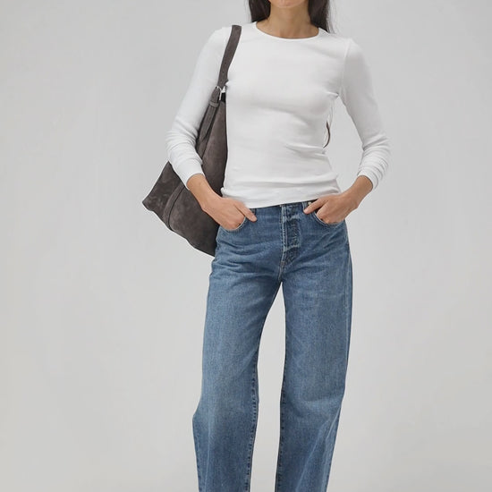 Longsleeve Line in Weiß Ladneri