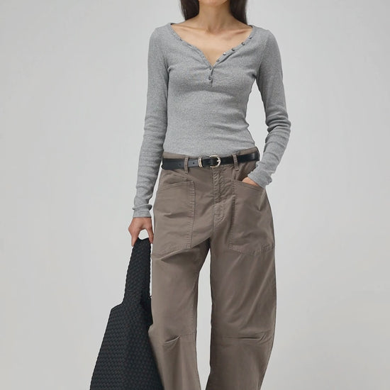 Longsleeve Greta in Grau Melange Ladneri