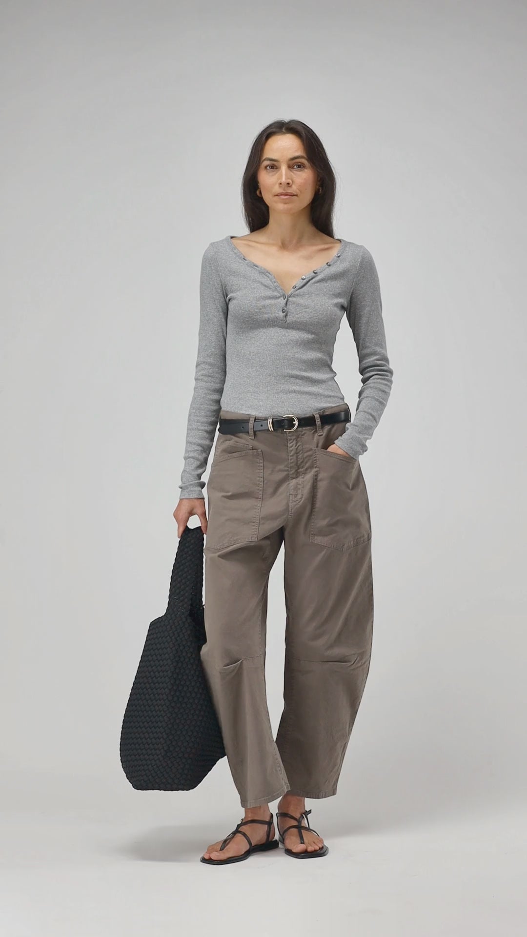 Longsleeve Greta in Grau Melange Ladneri