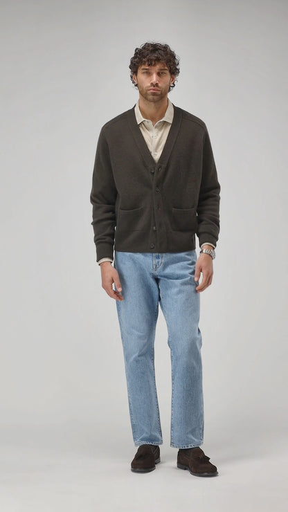 Cardigan Jimmy in Olive Ladneri Men