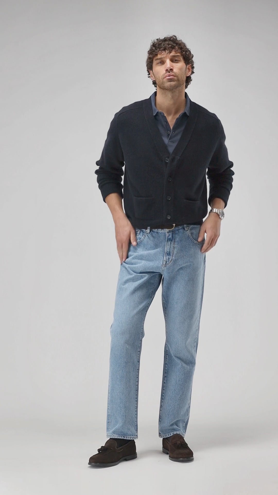 Cardigan Jimmy in NavyLadneri - Anita Hass