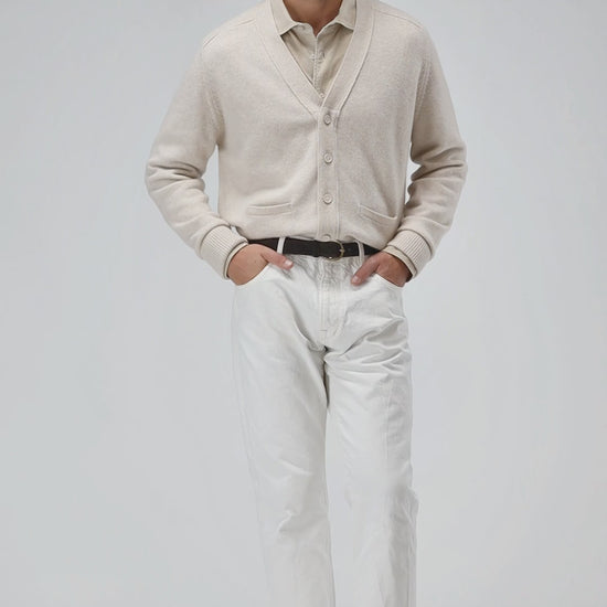 Cardigan Jimmy in Cream Melange Ladneri Men