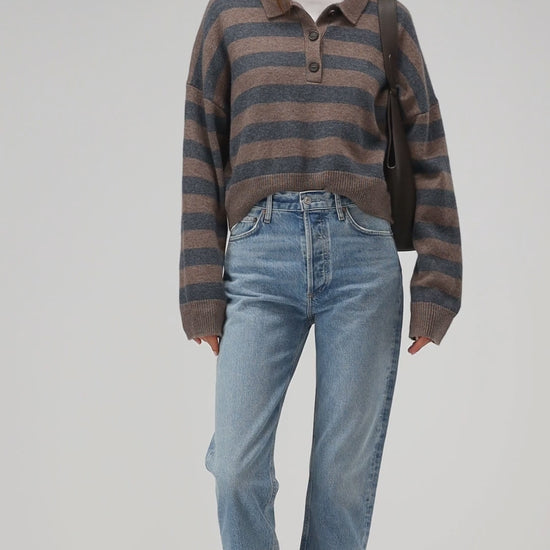 Strickpolo Celia in Taupe/AnthrazitLadneri - Anita Hass