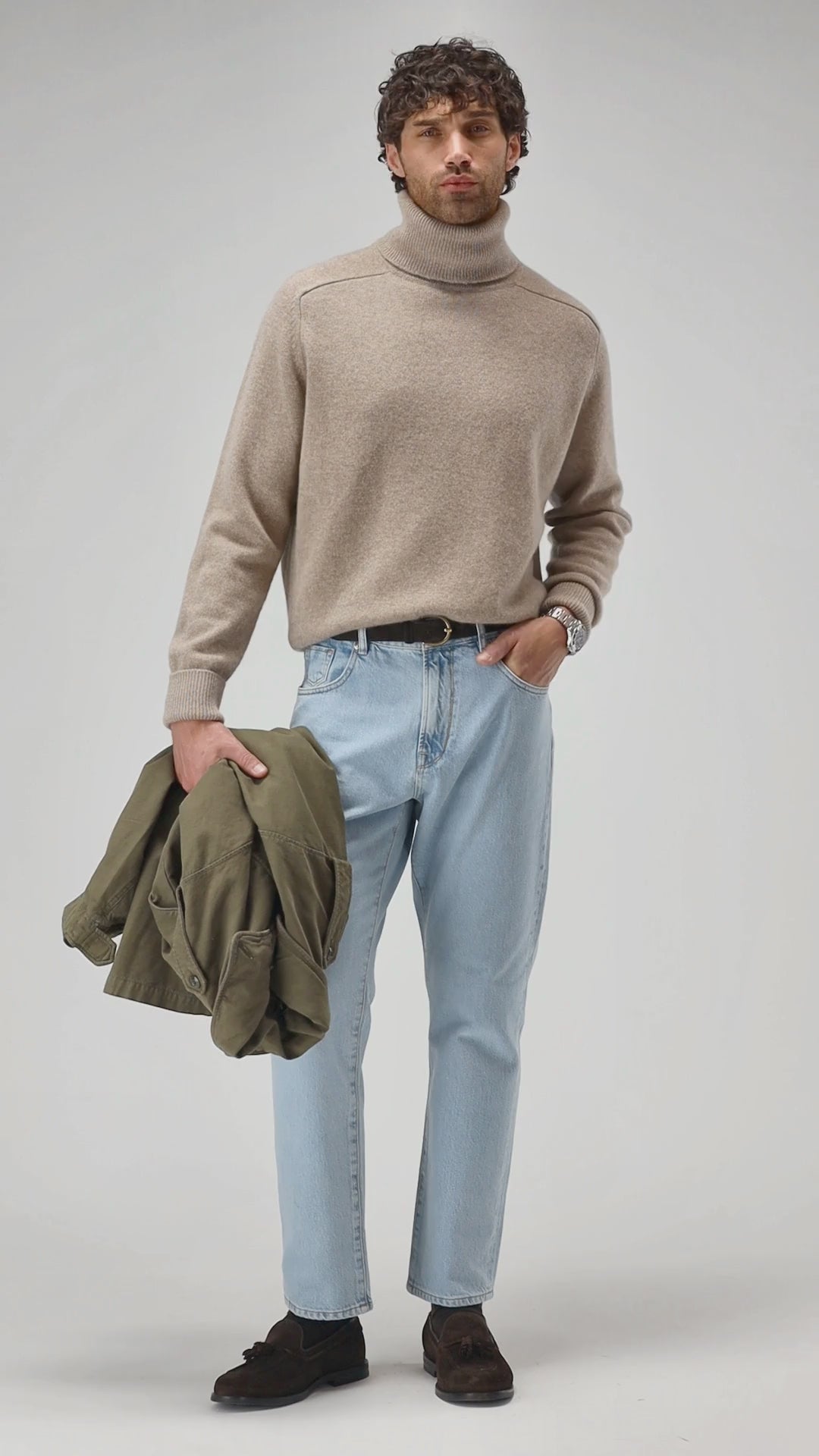 Pullover Frankie in Taupe Melange Ladneri Men