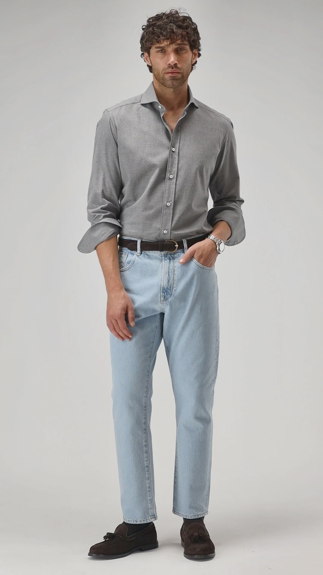 Hemd Bruno in Grau Ladneri Men