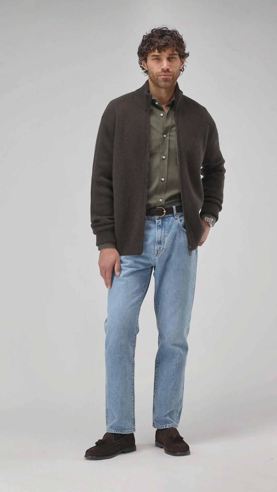 Hemd Bruno in Khaki Ladneri Men