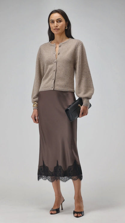 Cardigan Nala in Warm Taupe Ladneri