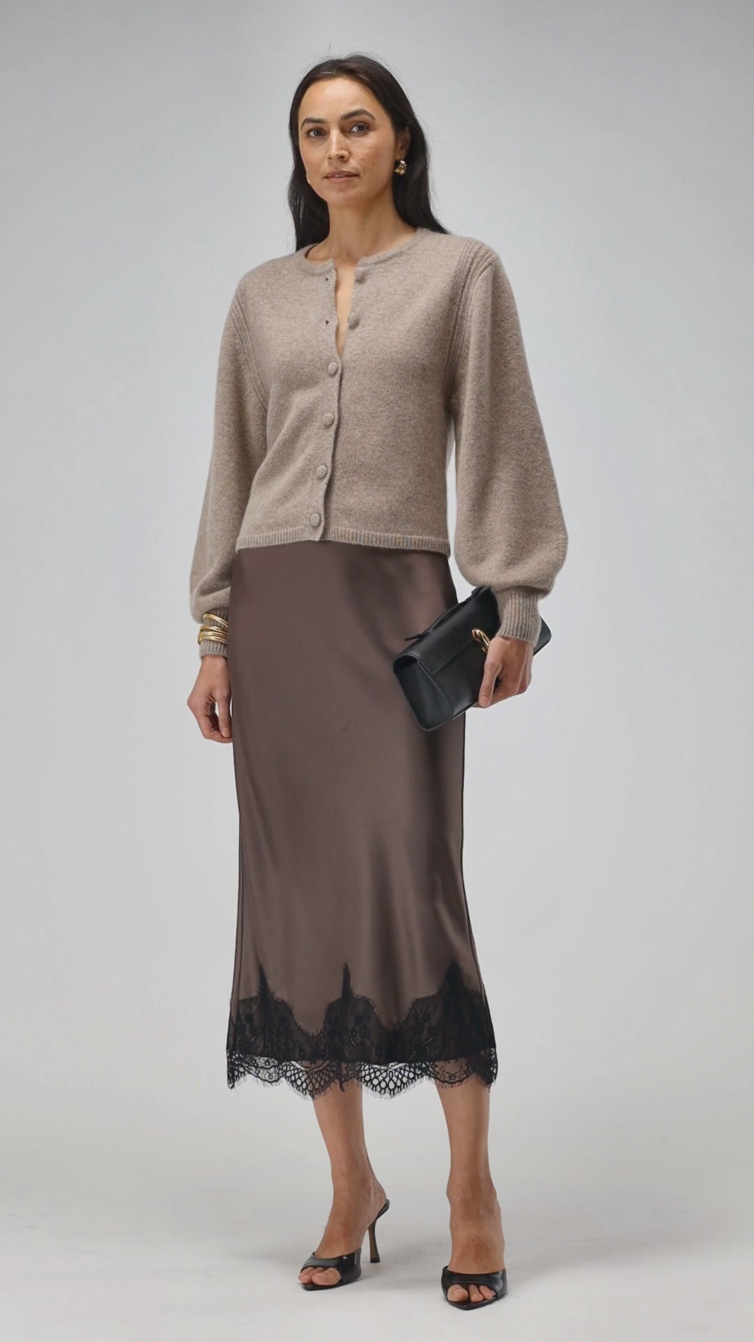 Cardigan Nala in Warm Taupe Ladneri