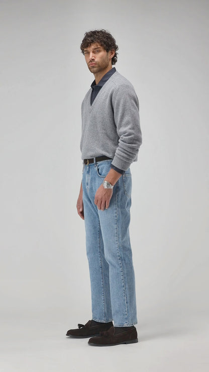 Pullover Joey in Mid Grey Melange Ladneri Men