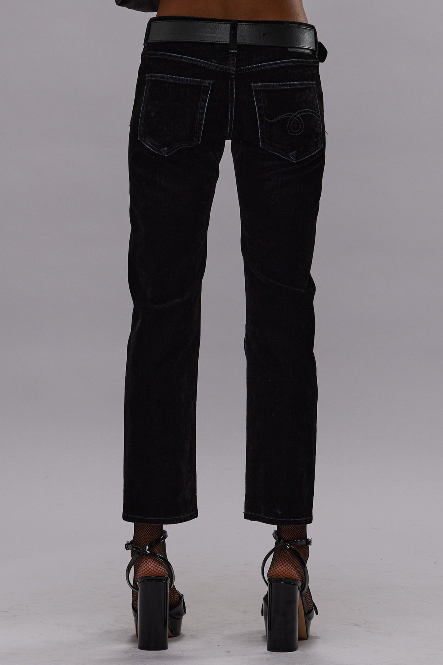 Jeans Boy Straight in Flocked BlackR13 - Anita Hass