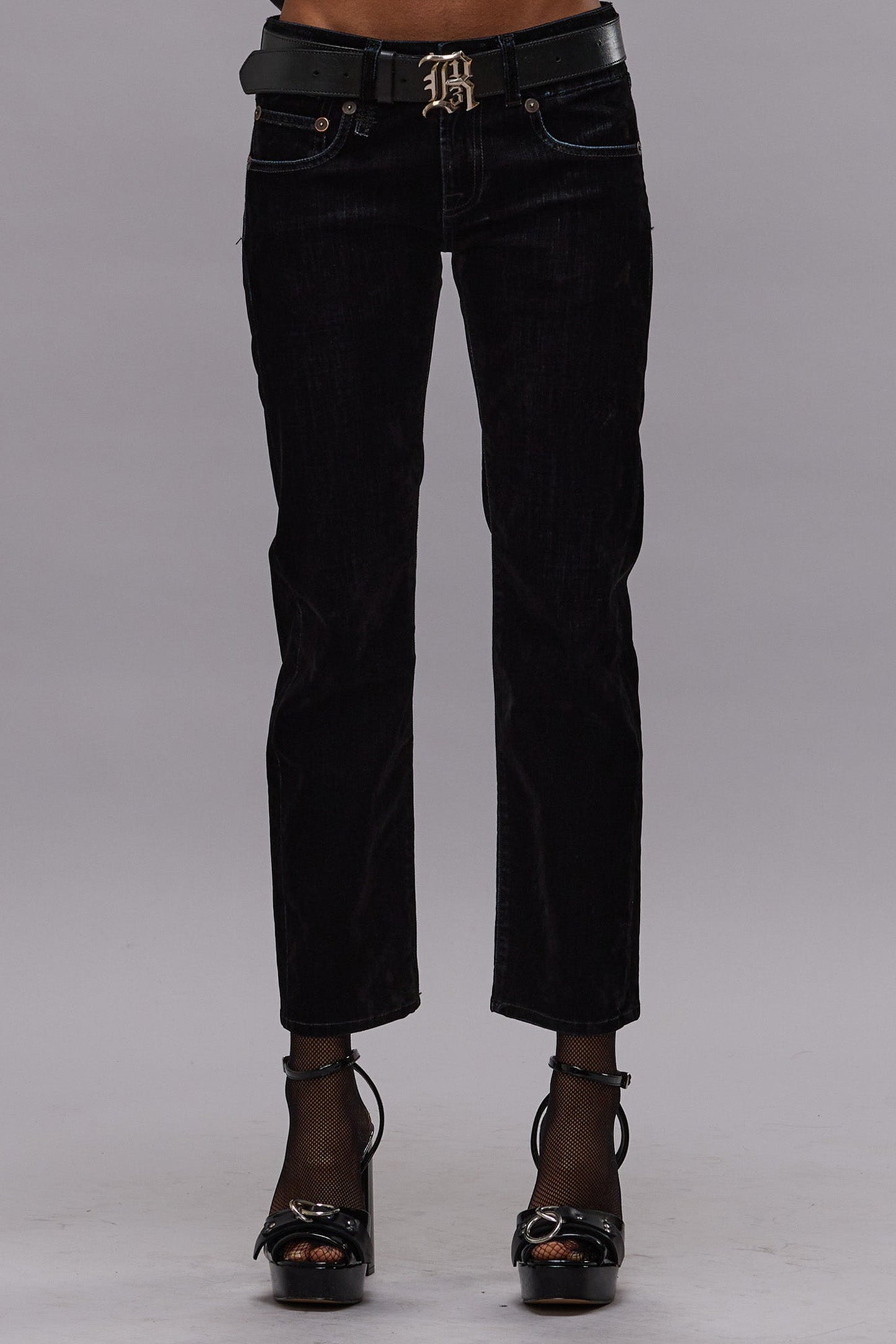 Jeans Boy Straight in Flocked BlackR13 - Anita Hass