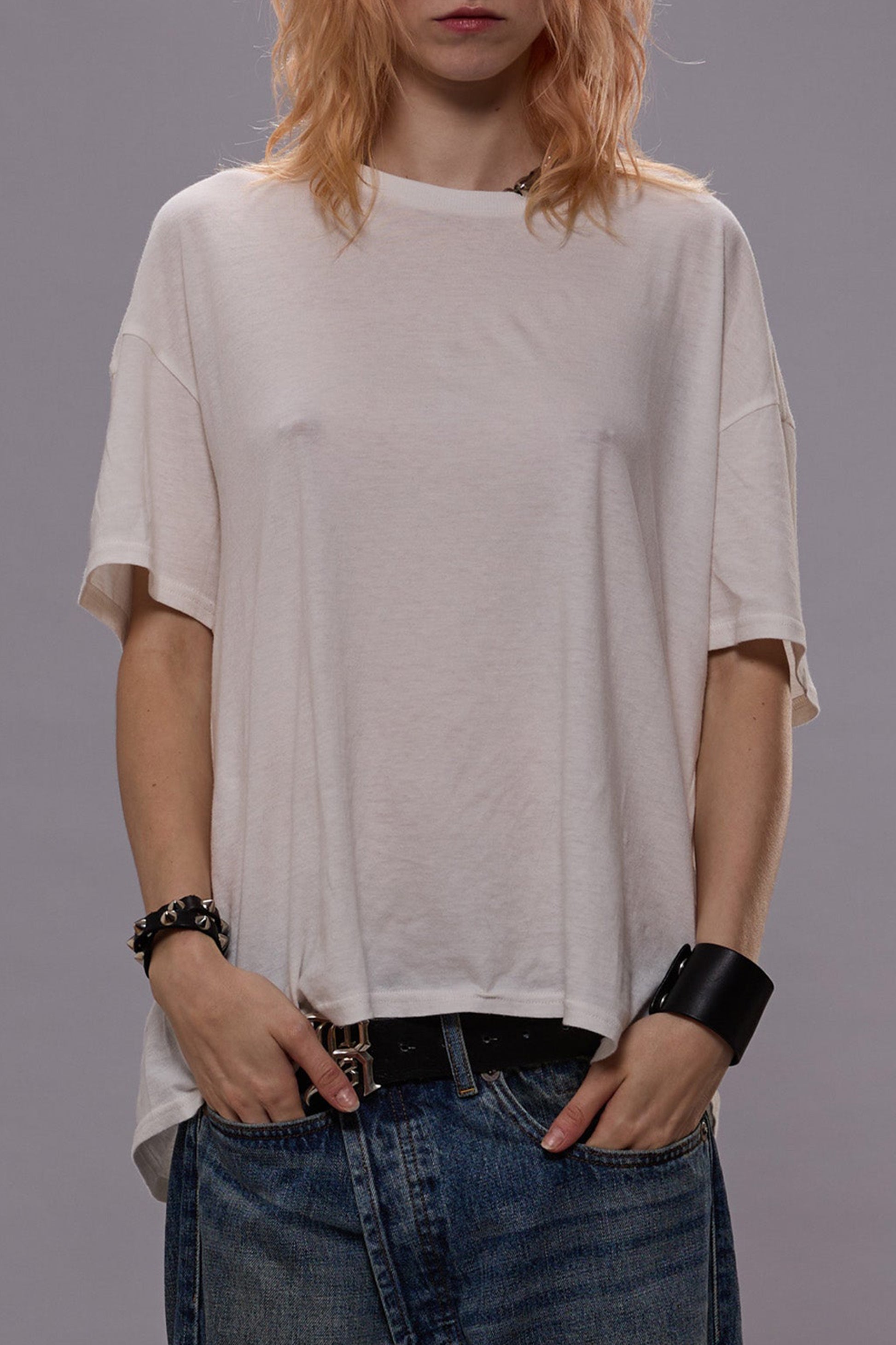 T-Shirt Boxy Seamless in Cashmere WhiteR13 - Anita Hass