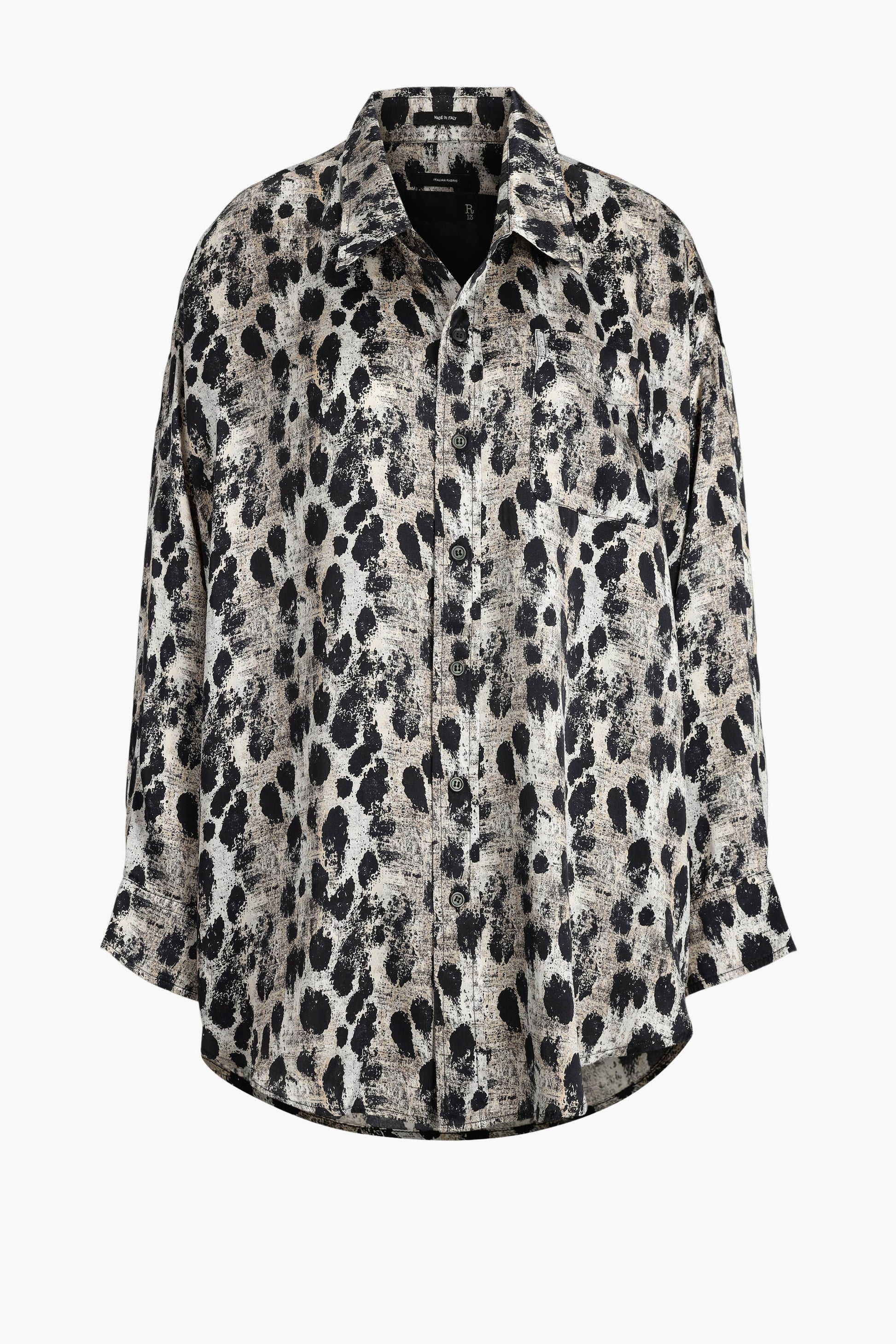 Chemisier à encolure tombante « Black Silver LeopardR13 » - Anita Hass