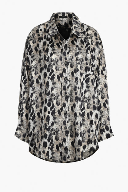 Chemisier à encolure tombante « Black Silver LeopardR13 » - Anita Hass