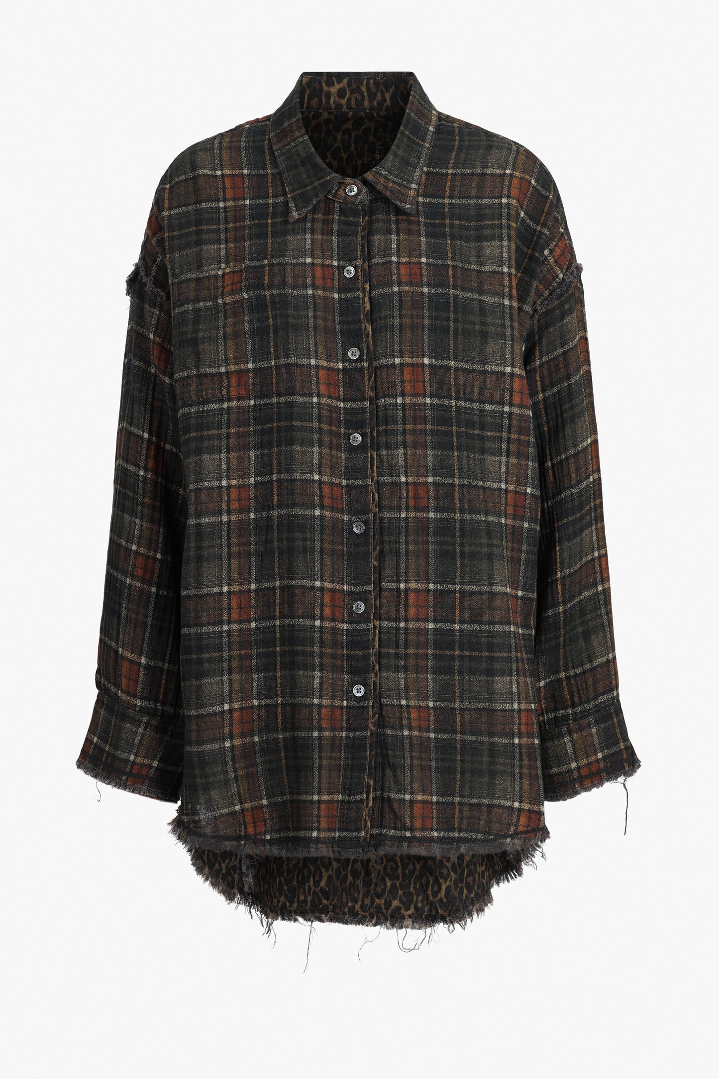 Reversible Blouse in Brown Plaid