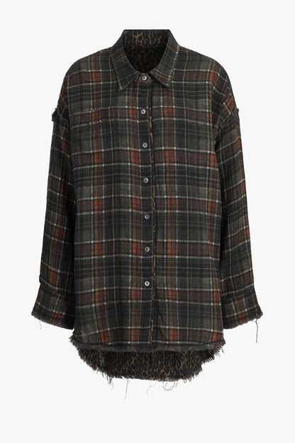 Reversible Blouse in Brown Plaid