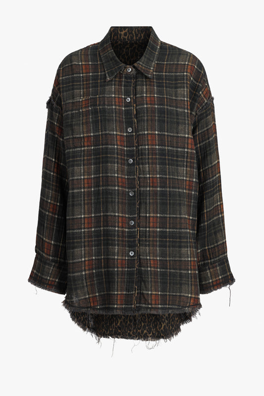Reversible Blouse in Brown Plaid