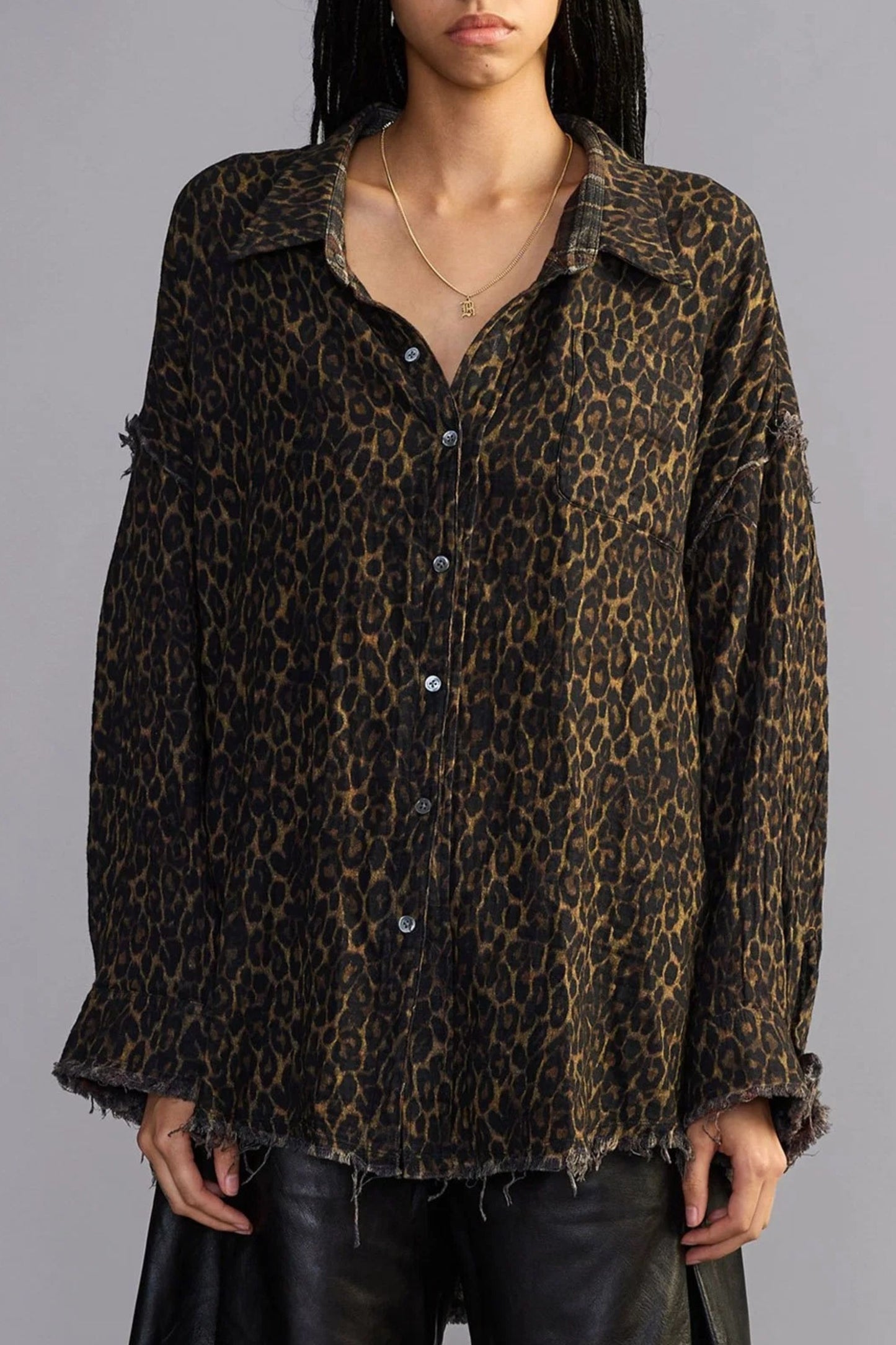 Bluse Reversible in Brown Plaid R13