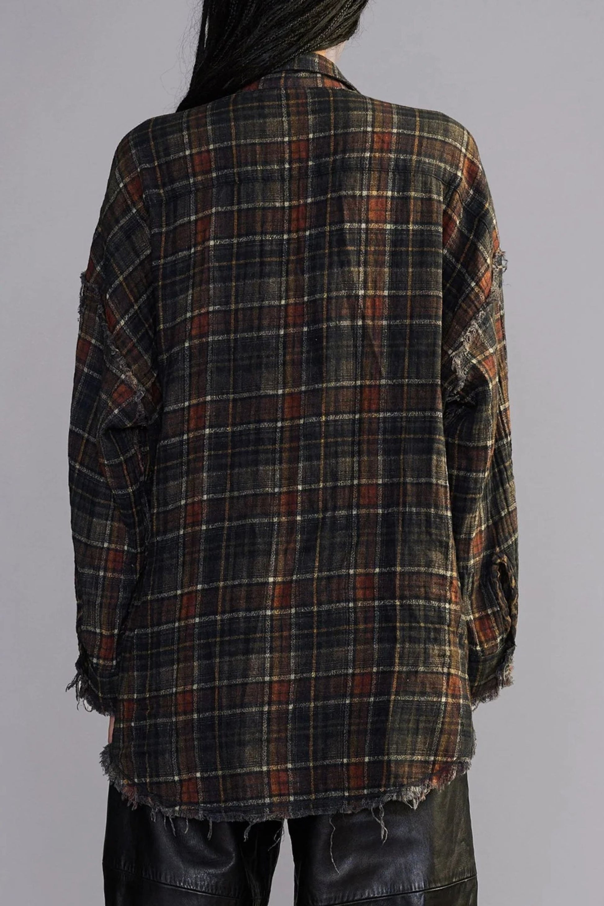 Bluse Reversible in Brown Plaid R13