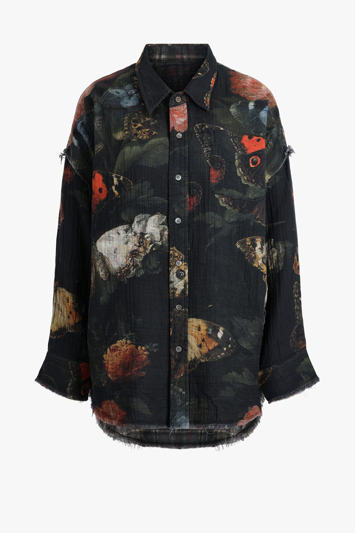Bluse Reversible in Butterflies Plaid R13