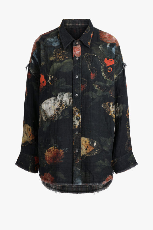 Bluse Reversible in Butterflies Plaid R13