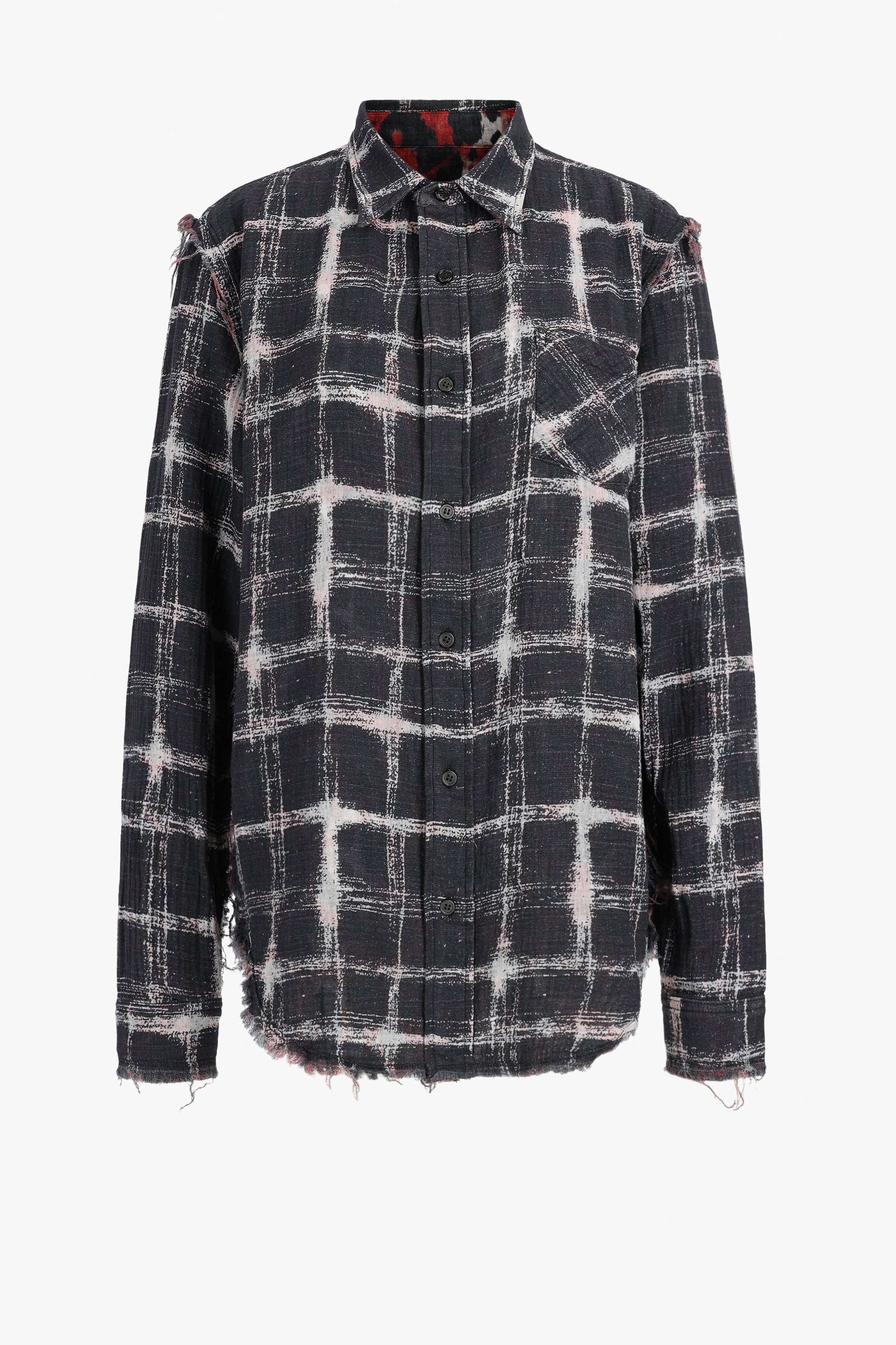 Reversible Blouse in Plaid/Red Leopard R13 - Anita Hass