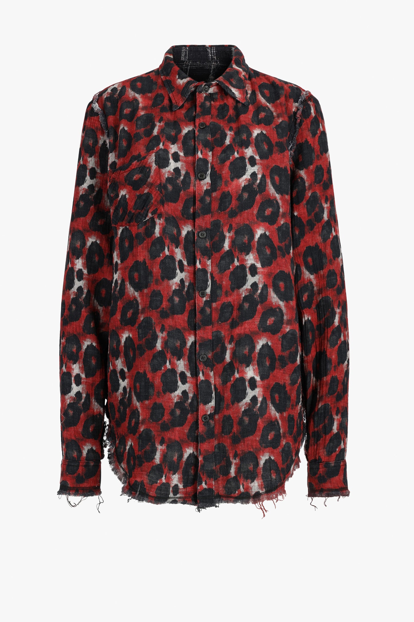 Reversible Blouse in Plaid/Red Leopard R13 - Anita Hass