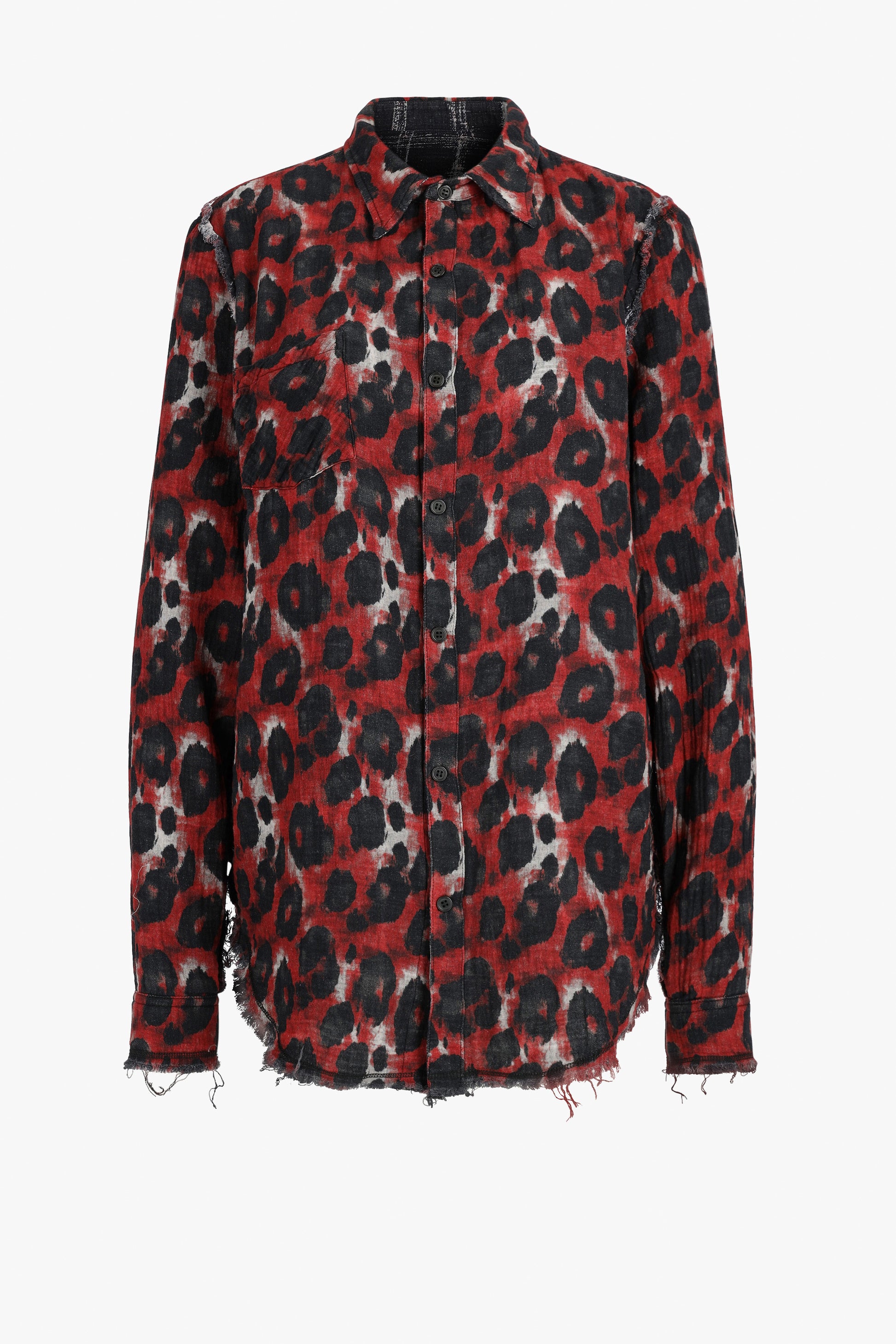 Reversible Blouse in Plaid/Red Leopard R13 - Anita Hass